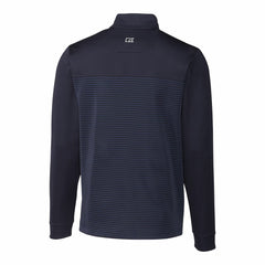 Cleveland Guardians Cutter & Buck Big & Tall Traverse Stretch Eco Stripe DryTec Quarter-Zip Top - Navy