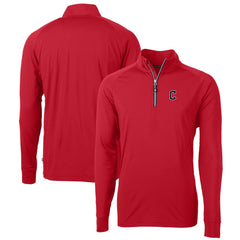 Cleveland Guardians Cutter & Buck Big & Tall Adapt Eco Knit Stretch Recycled Quarter-Zip Pullover Top - Red