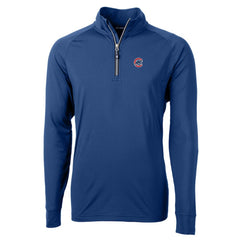 Chicago Cubs Cutter & Buck Big & Tall Adapt Eco Knit Stretch Recycled Quarter-Zip Pullover Top - Blue