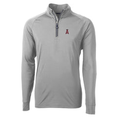 Los Angeles Angels Cutter & Buck Big & Tall Adapt Eco Knit Stretch Recycled Quarter-Zip Pullover Top - Gray