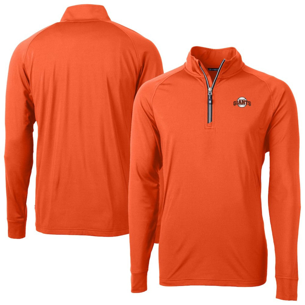 San Francisco Giants Cutter & Buck Adapt Eco Knit Stretch Recycled Quarter-Zip Pullover Top - Orange