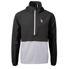 Los Angeles Dodgers Cutter & Buck Charter Eco Recycled Half-Zip Anorak Jacket - Black