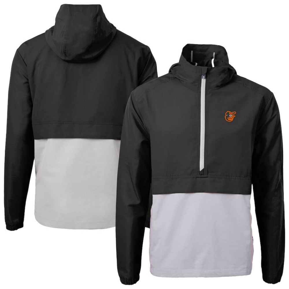 Baltimore Orioles Cutter & Buck Charter Eco Recycled Half-Zip Anorak Jacket - Black