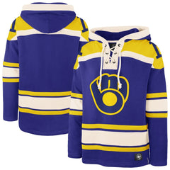 Milwaukee Brewers Superior Lacer Pullover Hoodie - Royal | 47 brand