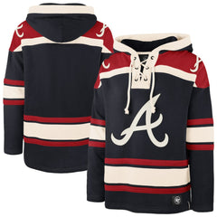 Atlanta Braves Superior Lacer Pullover Hoodie - Navy | 47 brand