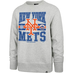 New York Mets Letters Headline Pullover Sweatshirt - Gray | 47 brand