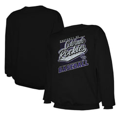 Colorado Rockies Stitches Lightweight Crew Sweatshirt - Black