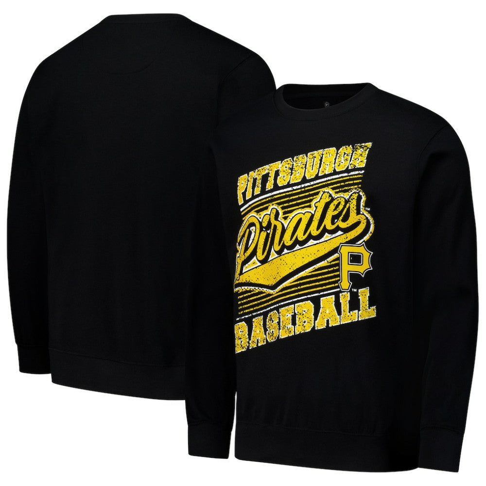 Pittsburgh Pirates Stitches Lightweight Crew Sweatshirt - Black