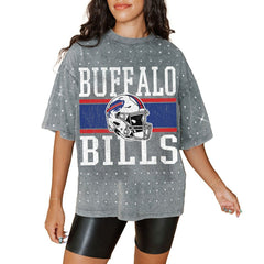 NFL Buffalo Bills Gameday Couture Women's Oversized Mini Rhinestone Classic T-Shirt