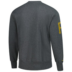 Roberto Clemente Pittsburgh Pirates Legends Collection Vintage Logo Name & Number Fleece Pullover Sweatshirt - Heather Charcoal | Mitchell & Ness