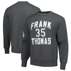 Frank Thomas Chicago White Sox Legends Collection Vintage Logo Name & Number Fleece Pullover Sweatshirt - Heather Charcoal | Mitchell & Ness
