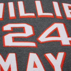 Willie Mays San Francisco Giants Legends Collection Vintage Logo Name & Number Fleece Pullover Sweatshirt - Heather Charcoal | Mitchell & Ness