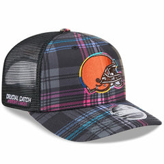 NFL Cleveland Browns 2024 NFL Crucial Catch Plaid 9SEVENTY Trucker Snapback Hat