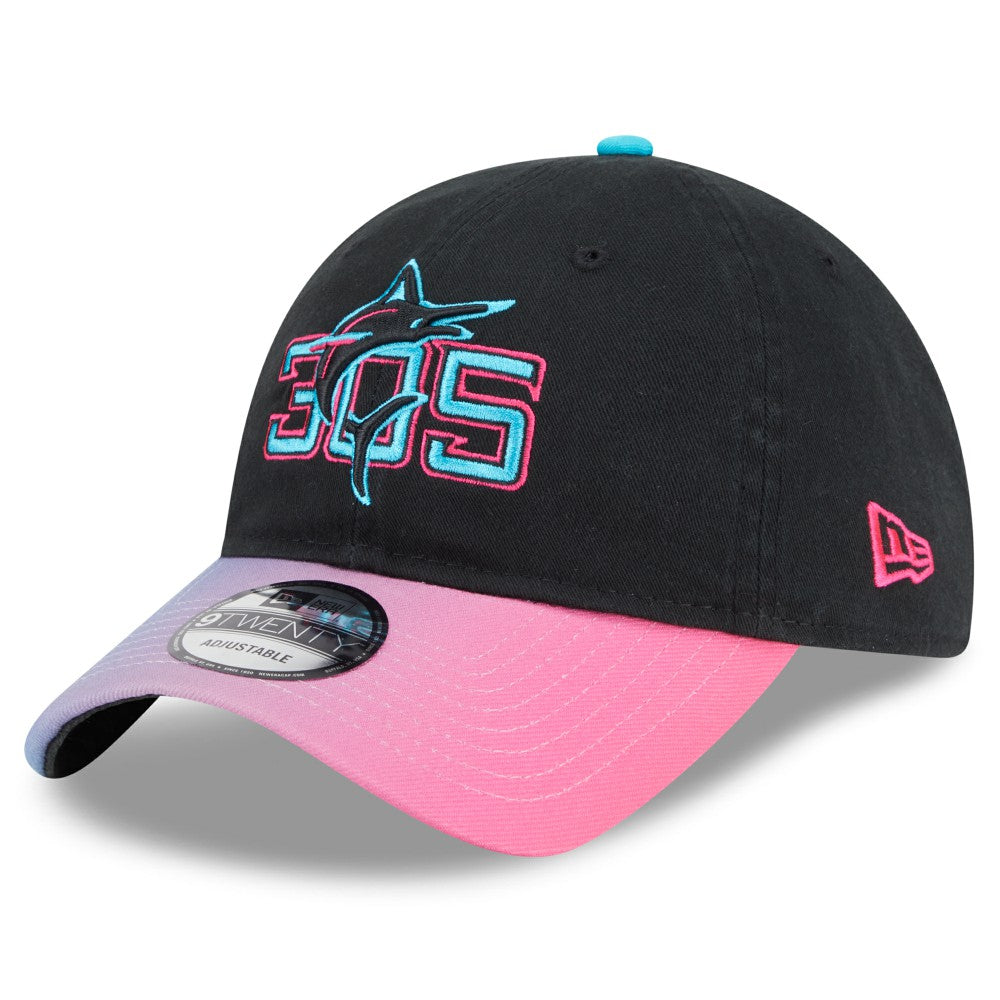 Miami Marlins 2025 City Connect 9TWENTY Adjustable Hat - Black/Pink | New Era