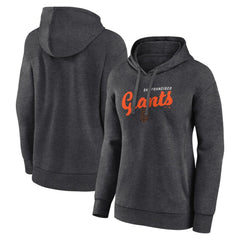 San Francisco Giants Logo Athletic Women's Logo Triumphant V-Neck Pullover Hoodie - Heather Charcoal
