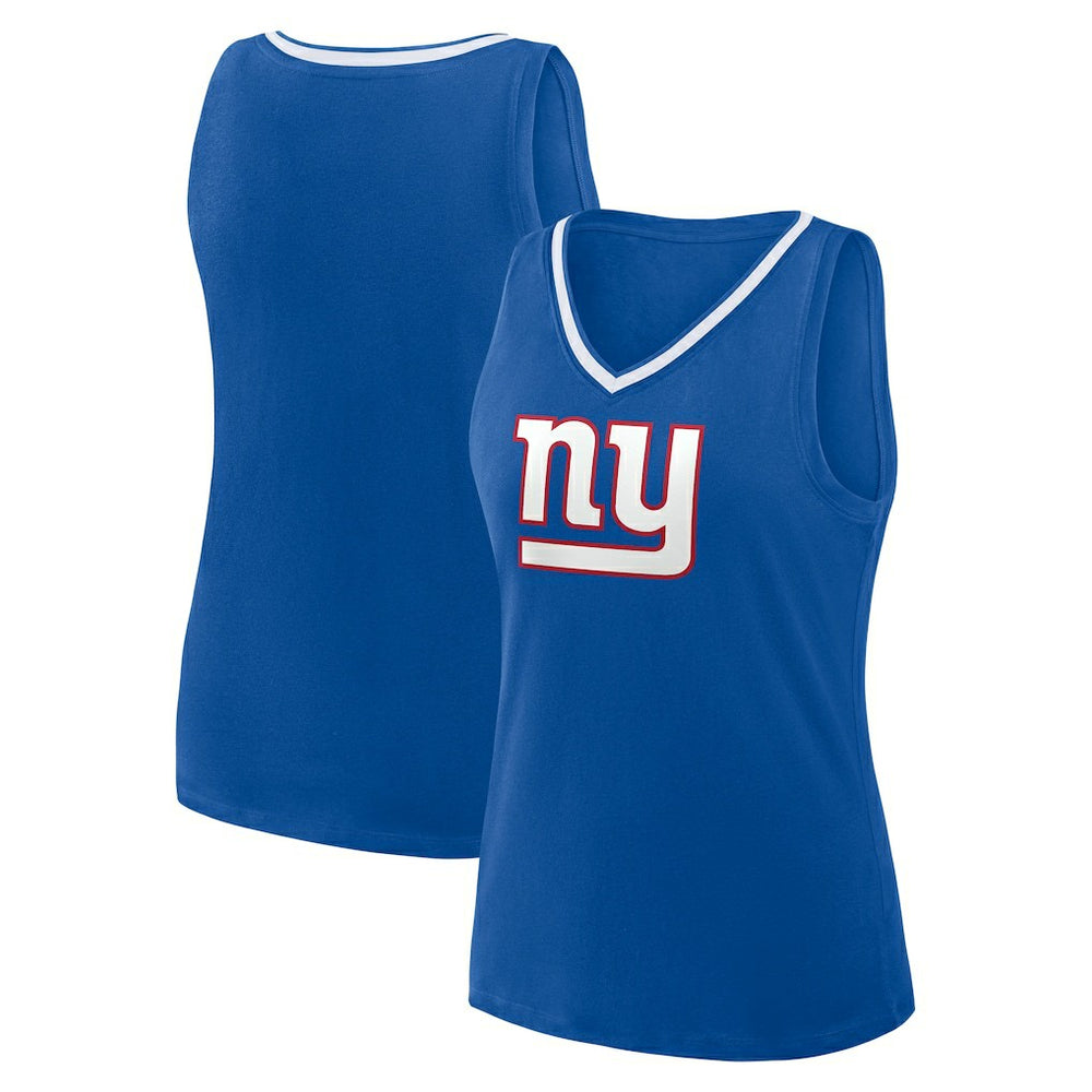 NFL New York Giants Logo Athletic Women's Stellar Win V-Neck Tank Top