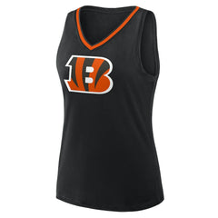 NFL Cincinnati Bengals Logo Athletic Women's Stellar Win V-Neck Tank Top