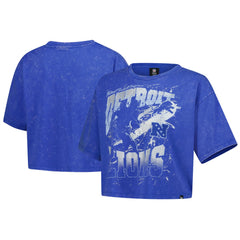 NFL Detroit Lions Women's Cropped Boxy Sport Classics Mineral Wash T-Shirt