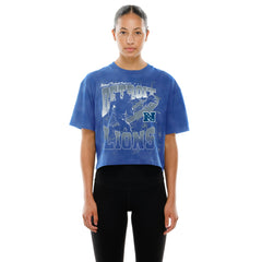 NFL Detroit Lions Women's Cropped Boxy Sport Classics Mineral Wash T-Shirt