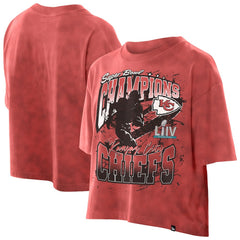 NFL Kansas City Chiefs Women's Cropped Boxy Sport Classics Mineral Wash T-Shirt