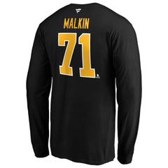 Evgeni Malkin Pittsburgh Penguins Fanatics Authentic Stack Name & Number T-Shirt