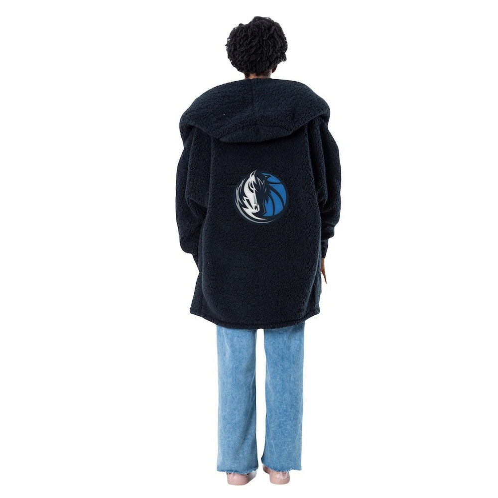 The Best Lounger in the World By Jill Martin Dallas Mavericks Unisex Black Oversized Open-Front Hoodie Sweater outlet