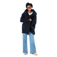 The Best Lounger in the World By Jill Martin Indiana Pacers Unisex Black Oversized Open-Front Hoodie Sweater discount