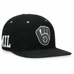 Milwaukee Brewers Pro Corduroy Structured Snapback Hat - Black | Nike