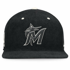 Miami Marlins Pro Corduroy Structured Snapback Hat - Black | Nike
