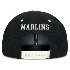 Miami Marlins Pro Corduroy Structured Snapback Hat - Black | Nike