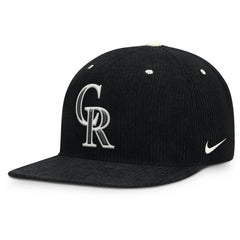 Colorado Rockies Pro Corduroy Structured Snapback Hat - Black | Nike