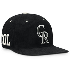Colorado Rockies Pro Corduroy Structured Snapback Hat - Black | Nike