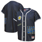 Golden State Warriors x DANNIJO Women's Fashion Baseball Jersey sale - Blue | Mitchell & Ness cheap
