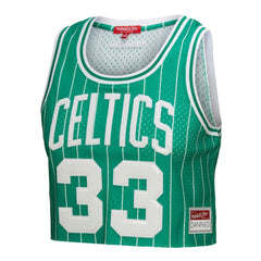 Larry Bird Boston Celtics x DANNIJO Women's Fashion Cropped Basketball Jersey - Kelly Green | Mitchell & Ness outlet