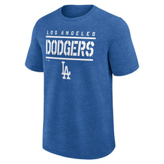Los Angeles Dodgers Logo Athletic Top Notch T-Shirt - Heather Royal