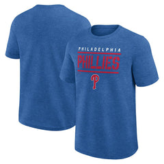 Philadelphia Phillies Logo Athletic Top Notch T-Shirt - Heather Royal