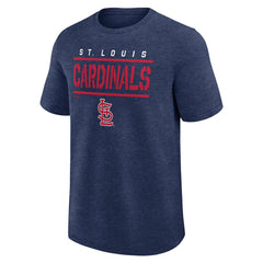 St. Louis Cardinals Logo Athletic Top Notch T-Shirt - Heather Navy