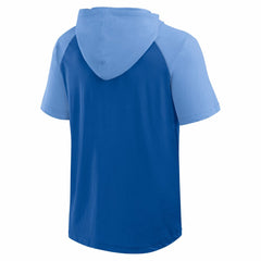 Kansas City Royals Logo Athletic Prime Raglan Short Sleeve Hoodie T-Shirt - Royal