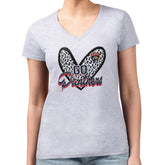 Florida Panthers G-III 4Her by Carl Banks Women's Super-Slim Fit Lightweight Animal Print Heart V-Neck T-Shirt