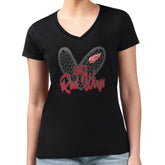 Detroit Red Wings G-III 4Her by Carl Banks Women's Super-Slim Fit Lightweight Animal Print Heart V-Neck T-Shirt