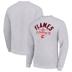 Calgary Flames Starter Stick And Puck Logo Fleece Pullover Sweatshirt