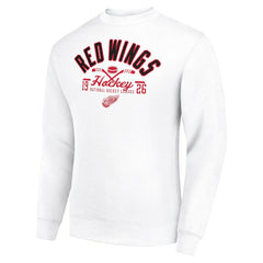 Detroit Red Wings Starter Stick And Puck Logo Fleece Pullover Sweatshirt