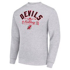 New Jersey Devils Starter Stick And Puck Logo Fleece Pullover Sweatshirt