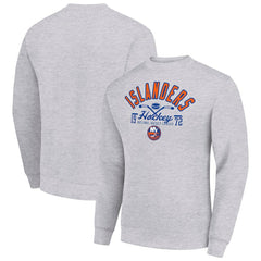 New York Islanders Starter Stick And Puck Logo Fleece Pullover Sweatshirt