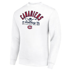 Montreal Canadiens Starter Stick And Puck Logo Fleece Pullover Sweatshirt