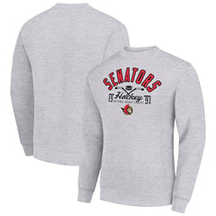Ottawa Senators Starter Stick And Puck Logo Fleece Pullover Sweatshirt