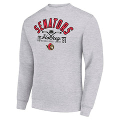 Ottawa Senators Starter Stick And Puck Logo Fleece Pullover Sweatshirt