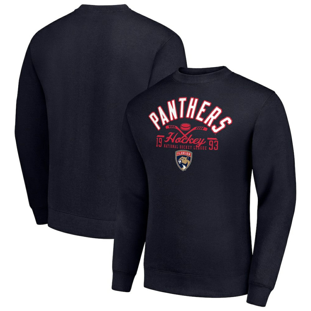 Florida Panthers Starter Stick And Puck Logo Fleece Pullover Sweatshirt