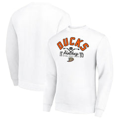 Anaheim Ducks Starter Stick And Puck Logo Fleece Pullover Sweatshirt