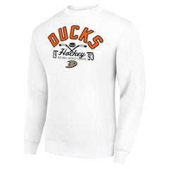 Anaheim Ducks Starter Stick And Puck Logo Fleece Pullover Sweatshirt
